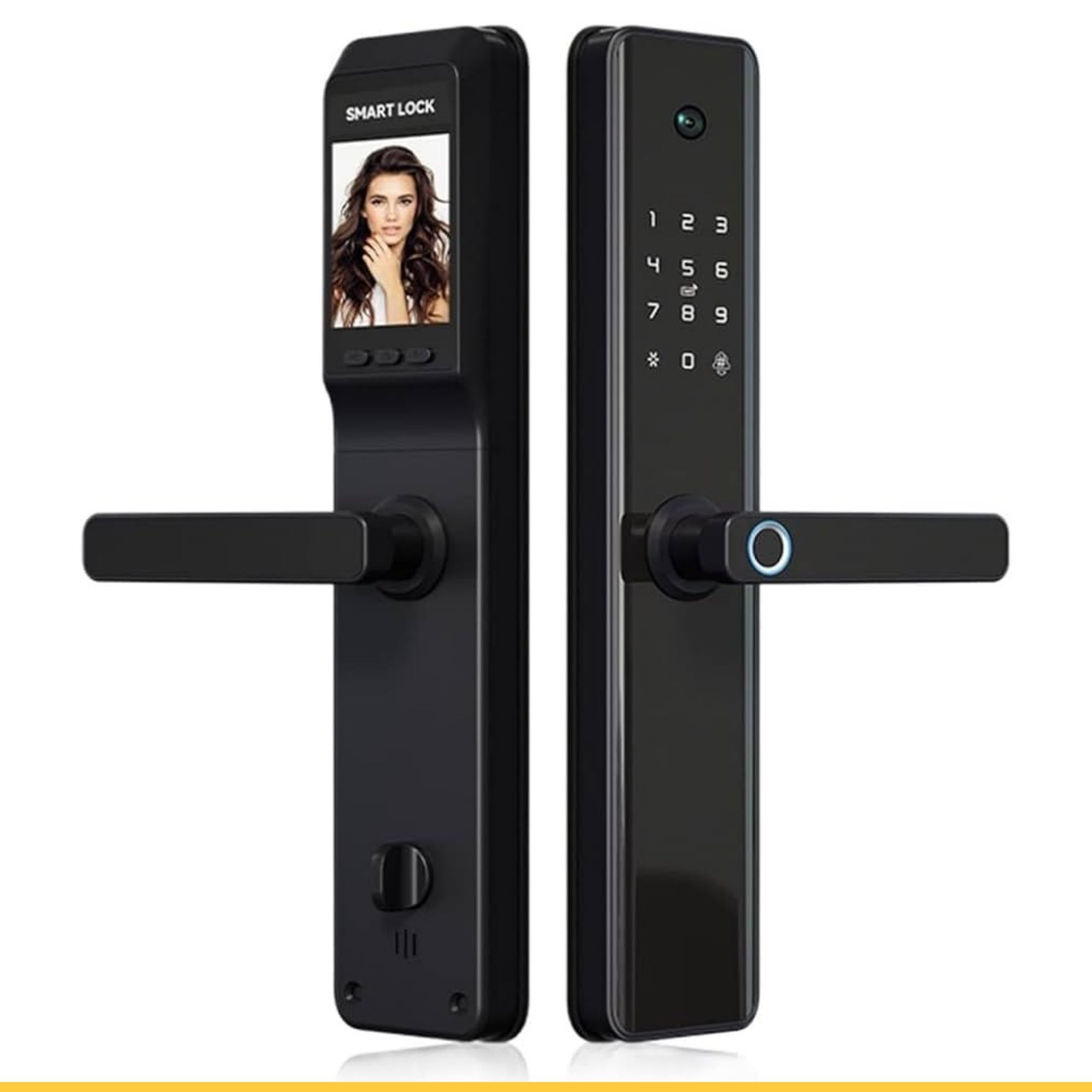 serrure connectée caméra sonnette WiFi Détection de mouvement PIR serrure Tuya 2K notification smartphone